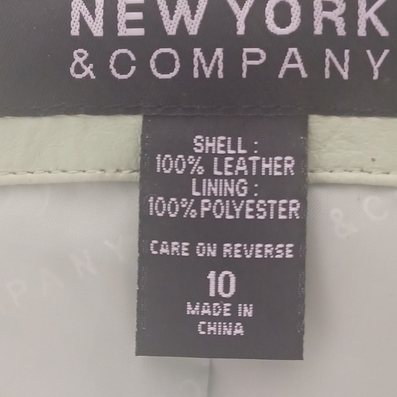 Green Lether jacket sz 10 - Picture 2 of 2